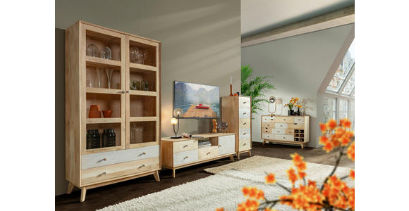 KOMMODE Kata  in 45/120/40 cm  - Naturfarben/Weiß, Design, Holz (45/120/40cm) - Landscape