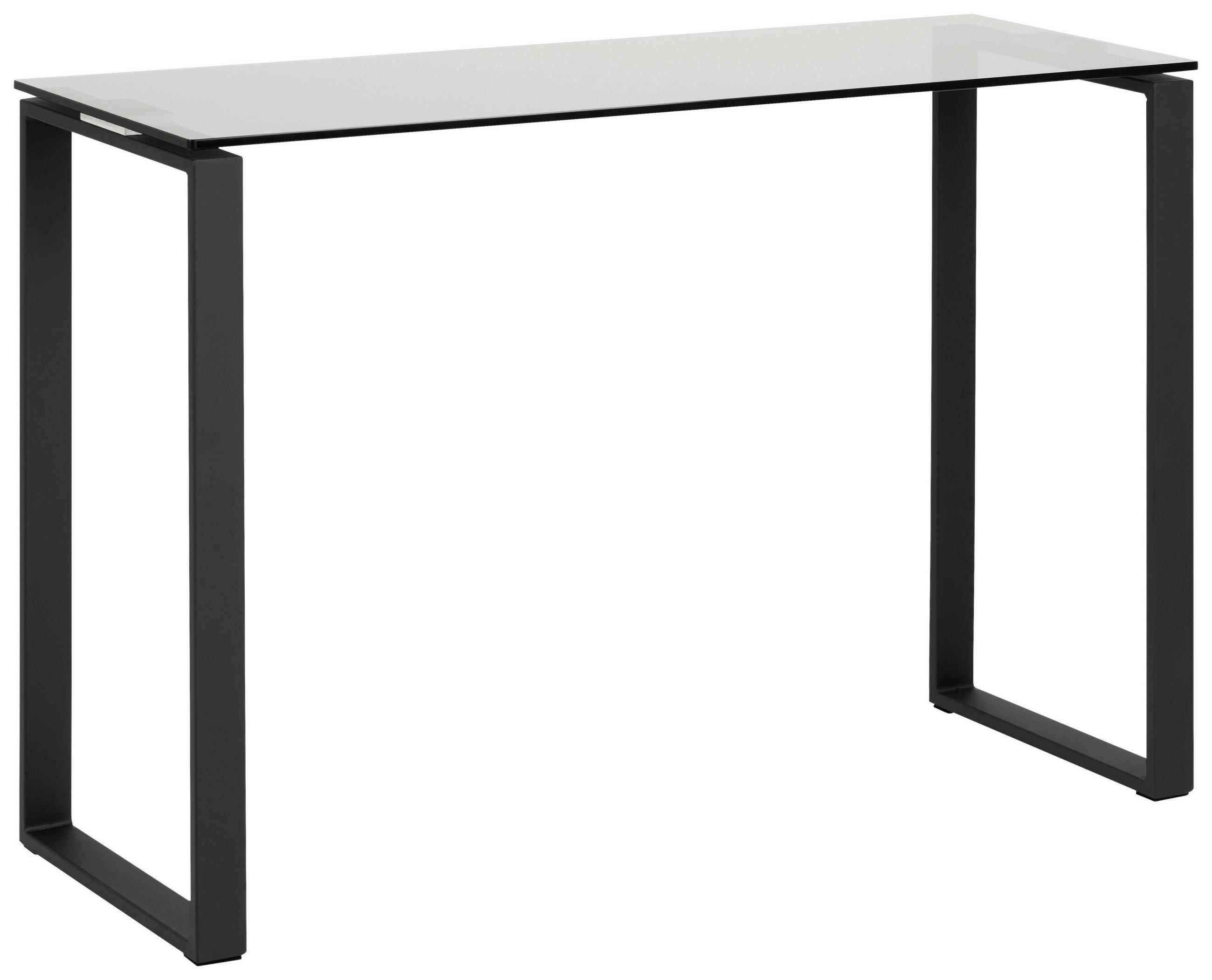 KONSOLENTISCH Schwarz, Hellgrau  - Hellgrau/Schwarz, Trend, Glas/Metall (110/40/76cm) - Ambia Home