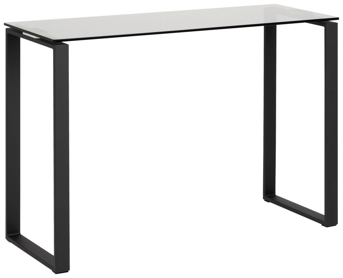 KONSOLENTISCH Schwarz, Hellgrau  - Hellgrau/Schwarz, Trend, Glas/Metall (110/40/76cm) - Ambia Home