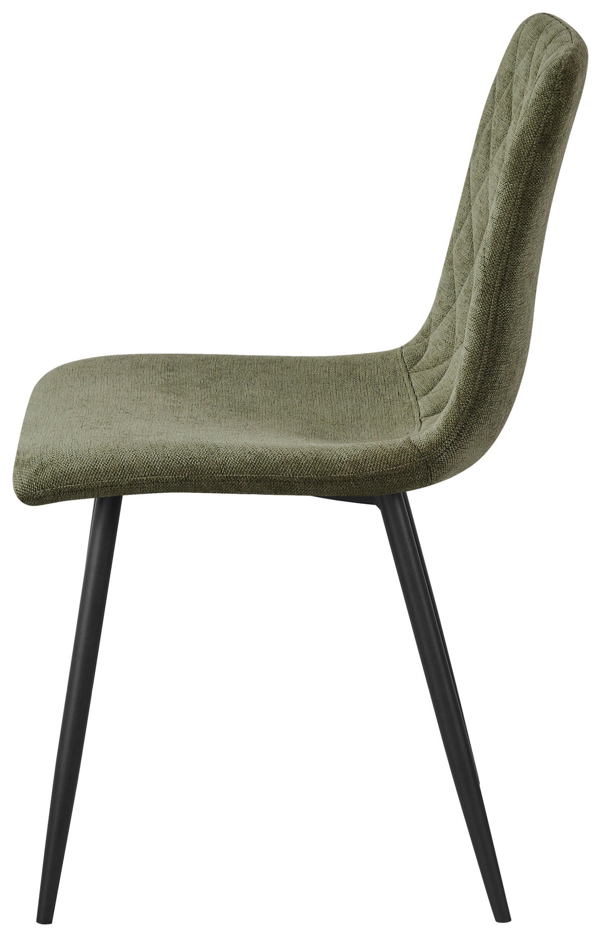 STUHL   Webstoff  - Schwarz/Olivgrün, Design, Textil/Metall (45/87/55cm) - Ti'me