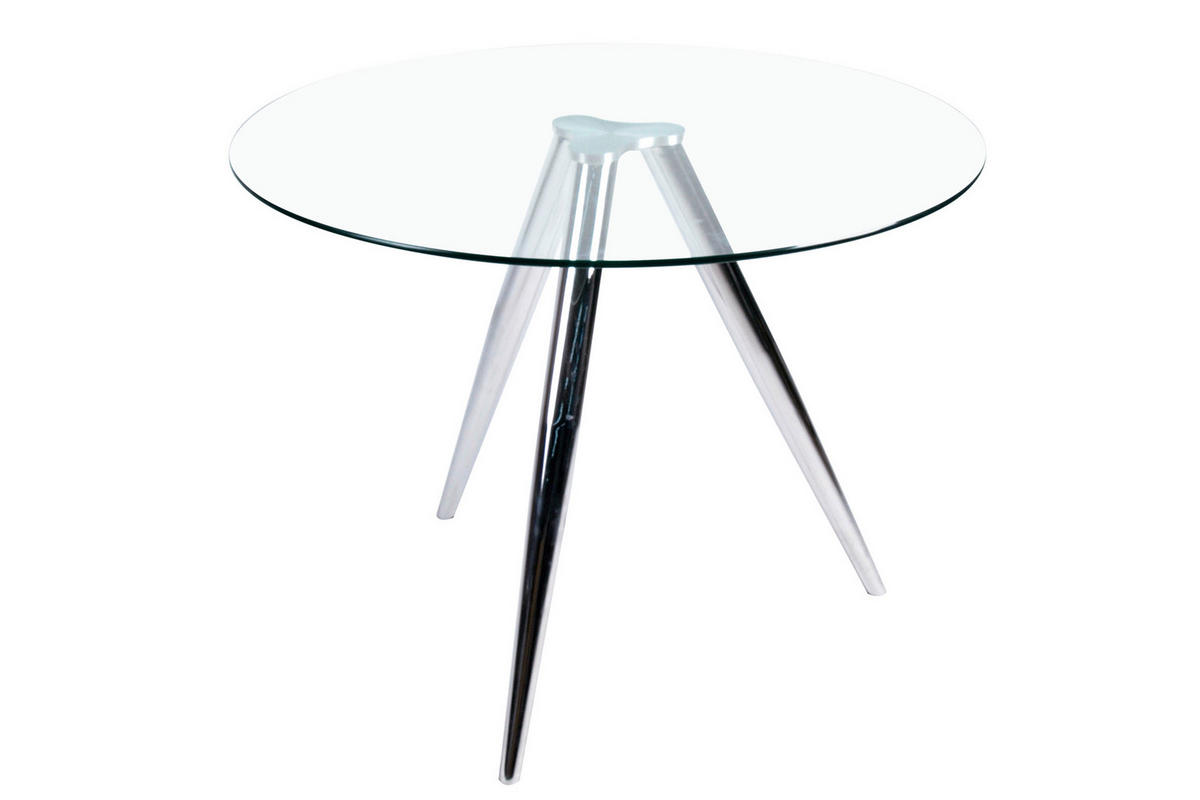 ESSTISCH in Glas 100/100/75 cm  - Klar/Chromfarben, MODERN, Glas/Metall (100/100/75cm) - Livetastic