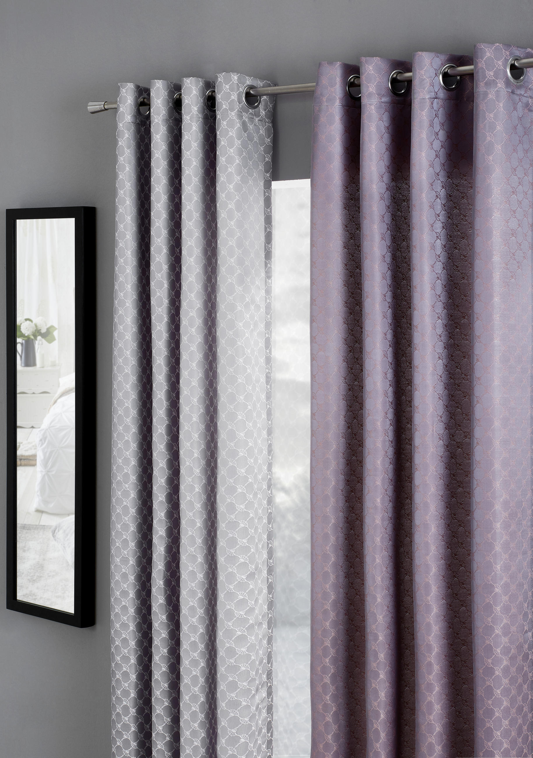 ÖSENVORHANG blickdicht  - Rosa, Design, Textil (140/250cm) - Joop!