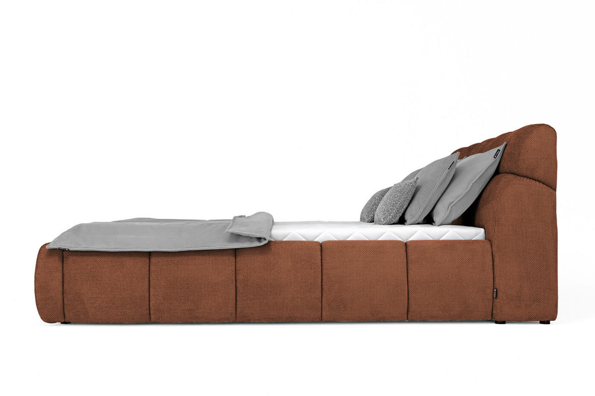 POLSTERBETT 180/200 cm  in Terracotta  - Terracotta/Schwarz, Design, Kunststoff/Textil (180/200cm) - Esposa