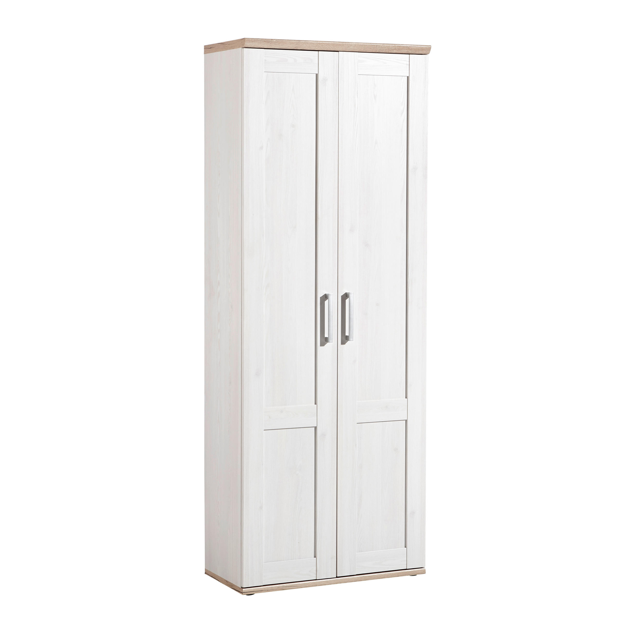 GARDEROBENSCHRANK Weiß - Eichefarben/Silberfarben, Design, Holzwerkstoff/Kunststoff (76/200/38cm) - Xora