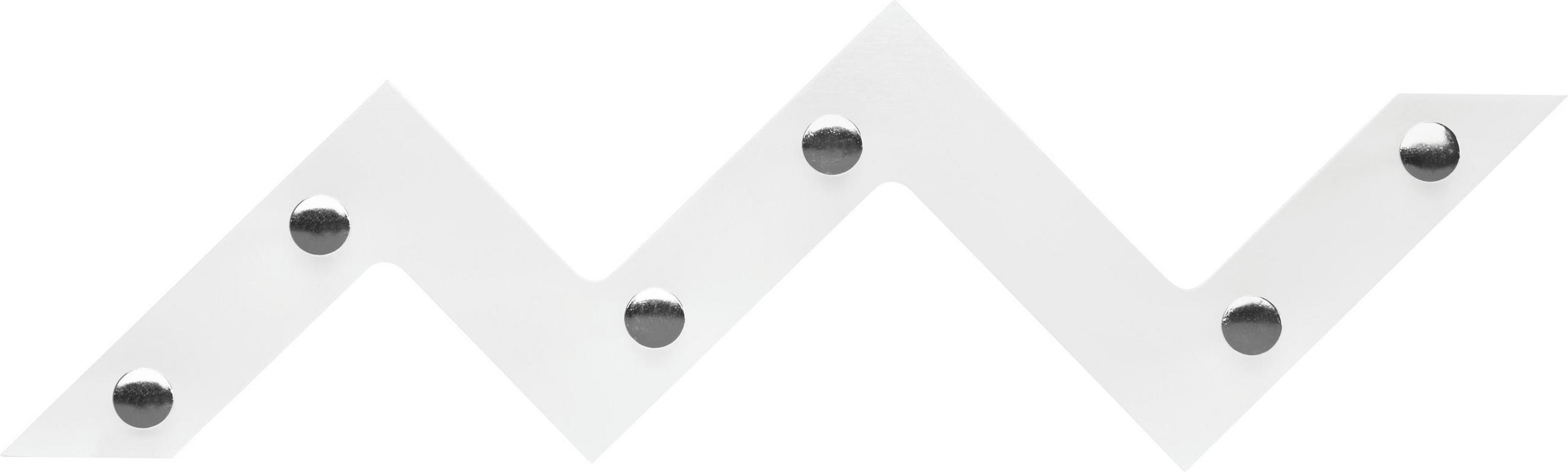 GARDEROBA ZIDNA bijela, boje kroma metal, drvni materijal - bijela/boje kroma, Design, drvni materijal/metal (56/34/3cm) - Lesnina-XXXL