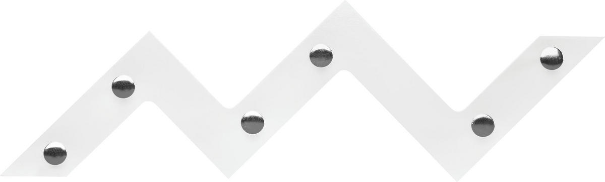 ZIDNI ČIVILUK   metal, pločasti materijal  - boja hroma/bela, Dizajnerski, metal/pločasti materijal (56/34/3cm) - Lesnina-XXXL