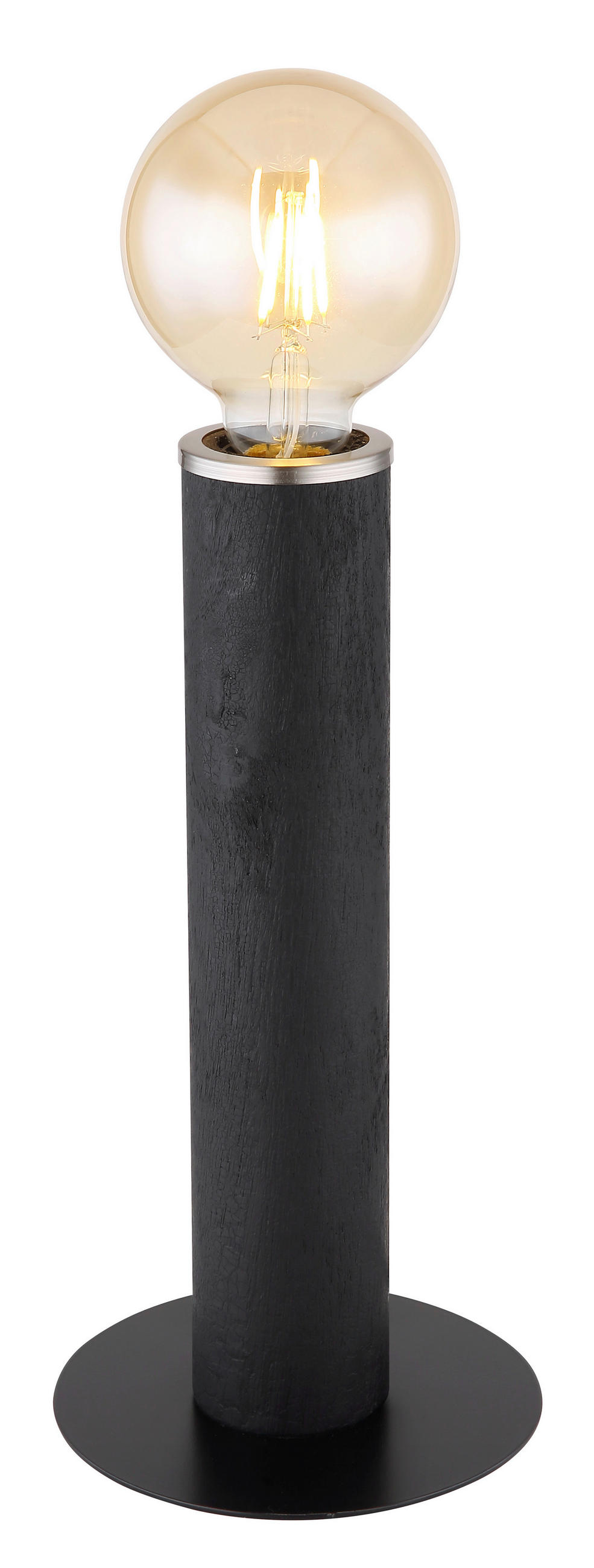 TISCHLEUCHTE Marion 15/30,5 cm   - Schwarz/Nickelfarben, Basics, Holz/Textil (15/30,5cm) - Globo