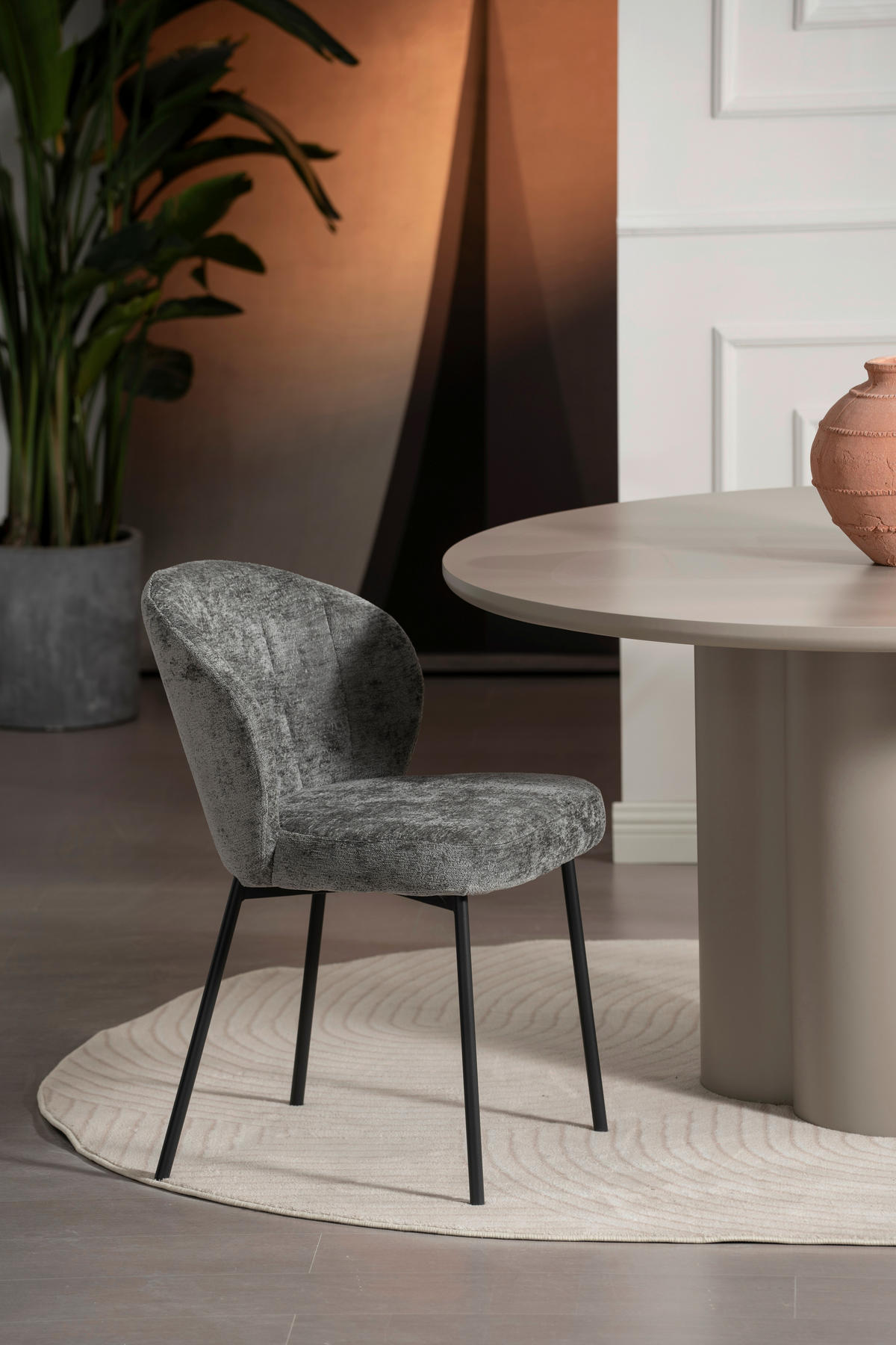 STOL, les, kovina, tekstil siva  - siva, Moderno, kovina/tekstil (55/79/59cm) - P & B