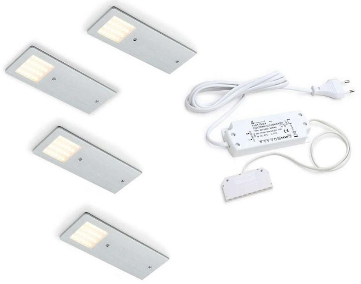 LED-Leuchtenset   - Edelstahlfarben, Basics, Metall