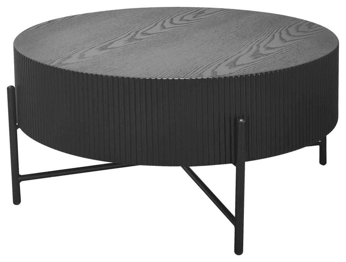 COUCHTISCH 80/80/40 cm rund Schwarz  - Schwarz, Design, Holzwerkstoff/Metall (80/80/40cm) - Carryhome