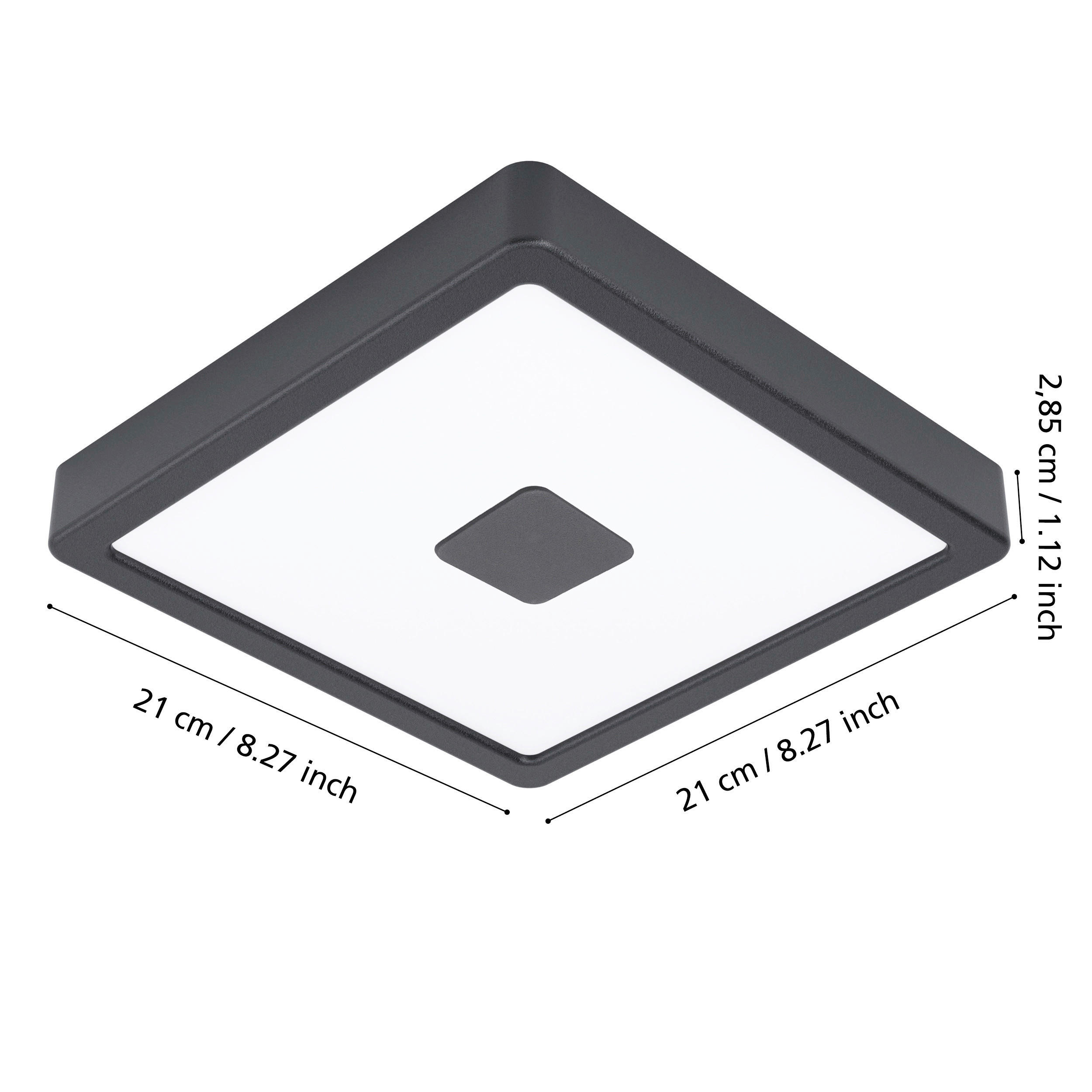 Plafonieră Cu Led    21/21/3 cm  - alb, Basics, metal (21/21/3cm)