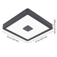 Plafonieră Cu Led    21/21/3 cm  - alb, Basics, metal (21/21/3cm)