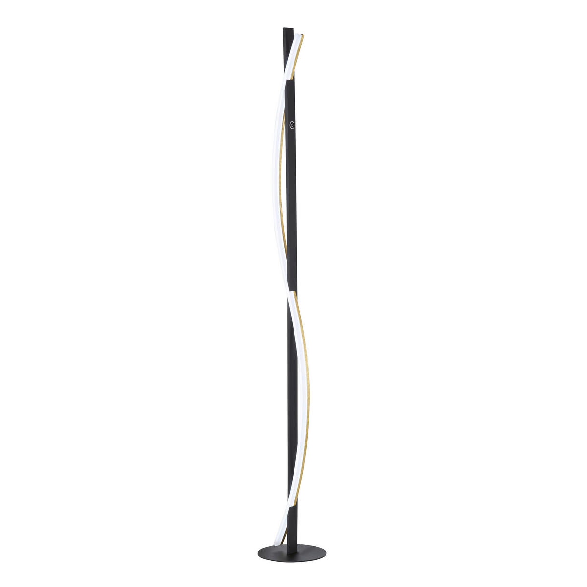 LED-STEHLEUCHTE - Goldfarben/Schwarz, Basics, Metall (21/160cm) - Fischer & Honsel