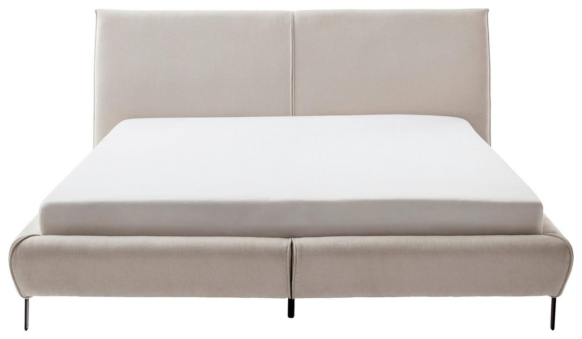 POLSTERBETT Creme 180/200 cm  - Creme/Schwarz, MODERN, Holzwerkstoff/Textil (180/200cm) - MID.YOU