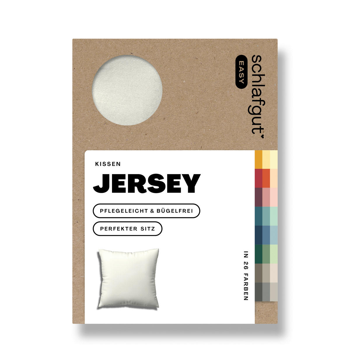 KISSENHÜLLE EASY JERSEY 40/40 cm  - Weiß, Basics, Textil (40/40cm) - Schlafgut