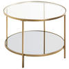 COUCHTISCH Porto Sicherheitsglas, Spiegelglas 60/60/45 cm rund Klar, Goldfarben  - Klar/Goldfarben, MODERN, Glas/Metall (60/60/45cm)
