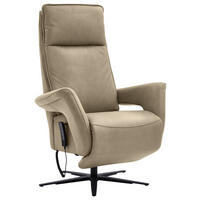 RELAXSESSEL Leder Hellbraun  - Hellbraun/Schwarz, Design, Leder/Metall (83/123/87cm) - Valdera