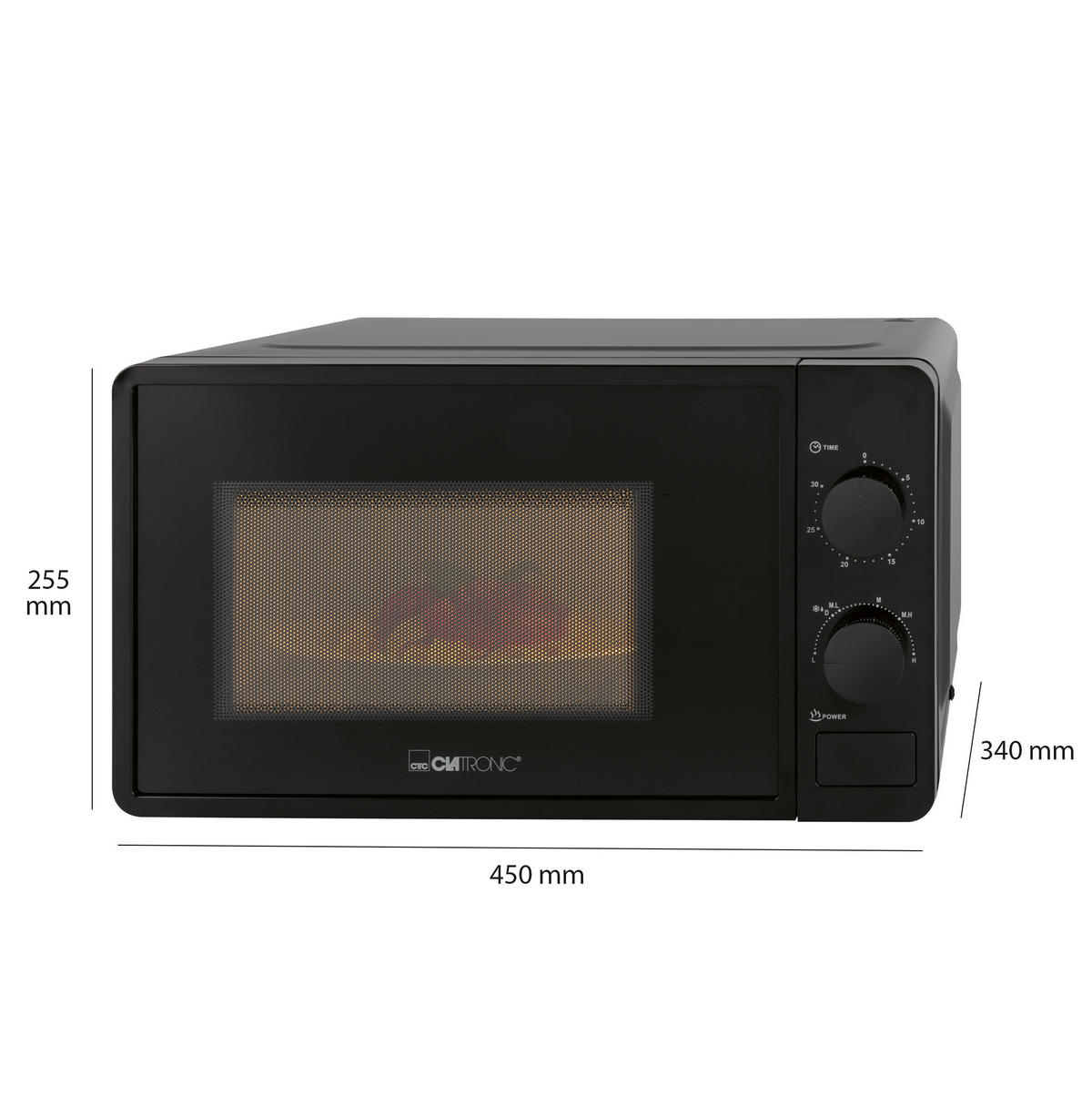 MIKROWELLE MW 791 schwarz 20L 700W  - Schwarz, Basics, Kunststoff (45/25,5/34,5cm) - Clatronic