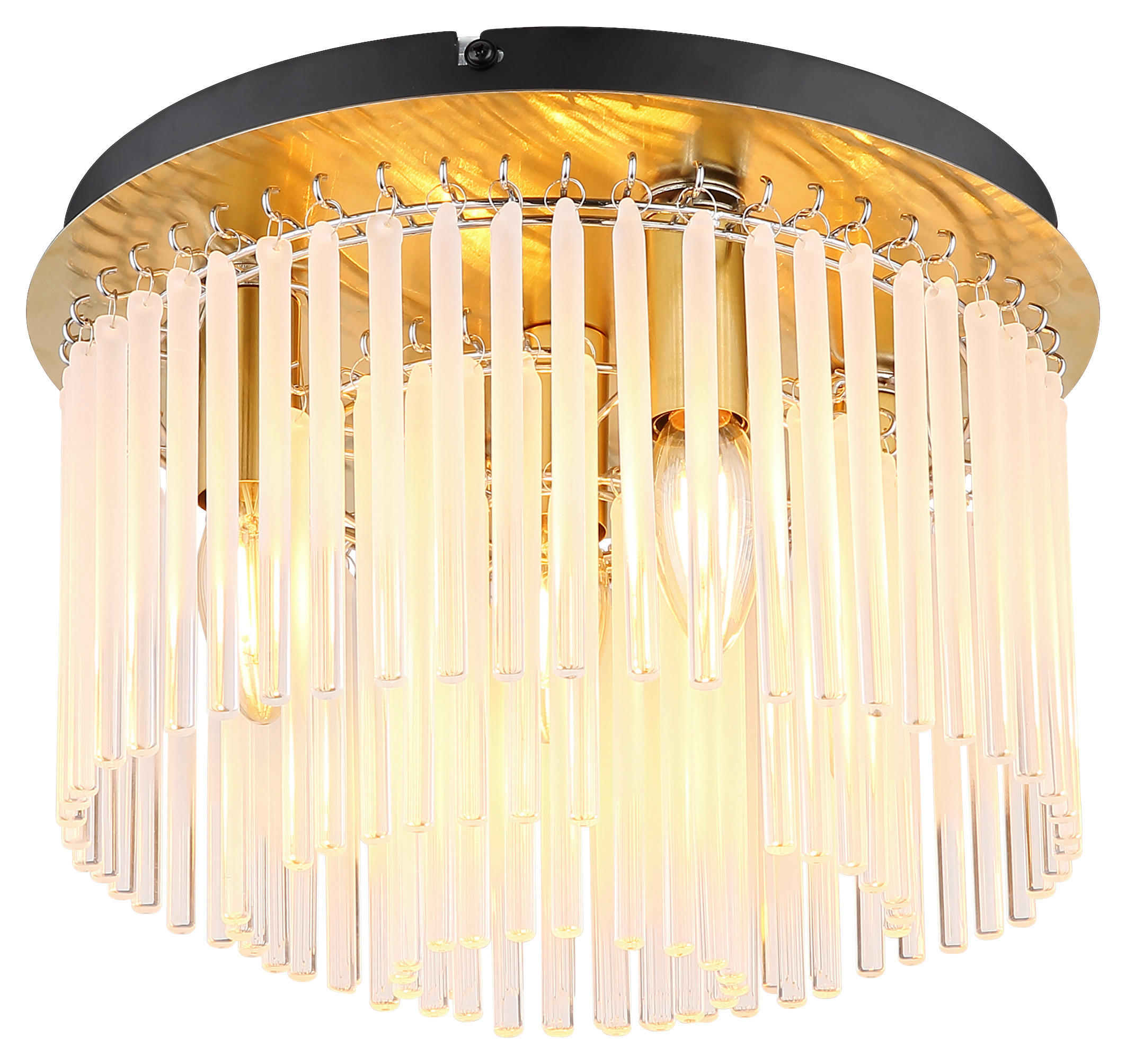 DECKENLEUCHTE 32/23 cm   - Goldfarben/Schwarz, Design, Glas/Metall (32/23cm) - Collet's Monde