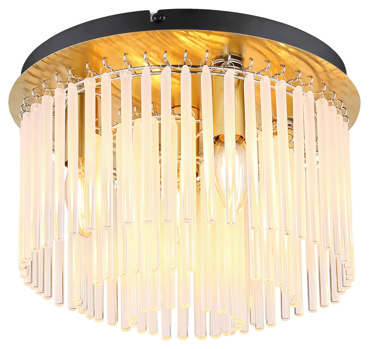 DECKENLEUCHTE 32/23 cm   - Goldfarben/Schwarz, Design, Glas/Metall (32/23cm) - Collet's Monde