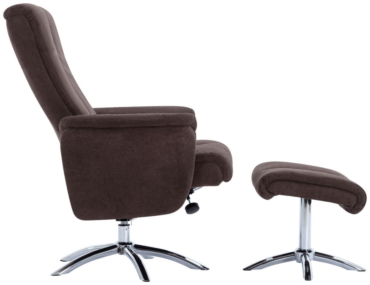 RELAXSESSELSET Chenille    - Chromfarben/Braun, KONVENTIONELL, Textil/Metall (80/113/84cm) - MID.YOU
