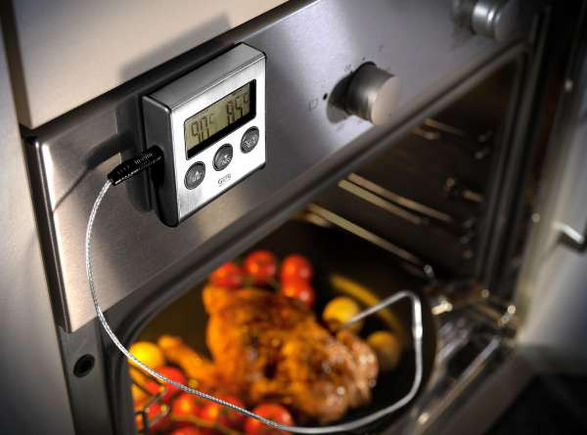 BRATENTHERMOMETER - Chromfarben/Schwarz, Basics, Kunststoff/Metall - Gefu