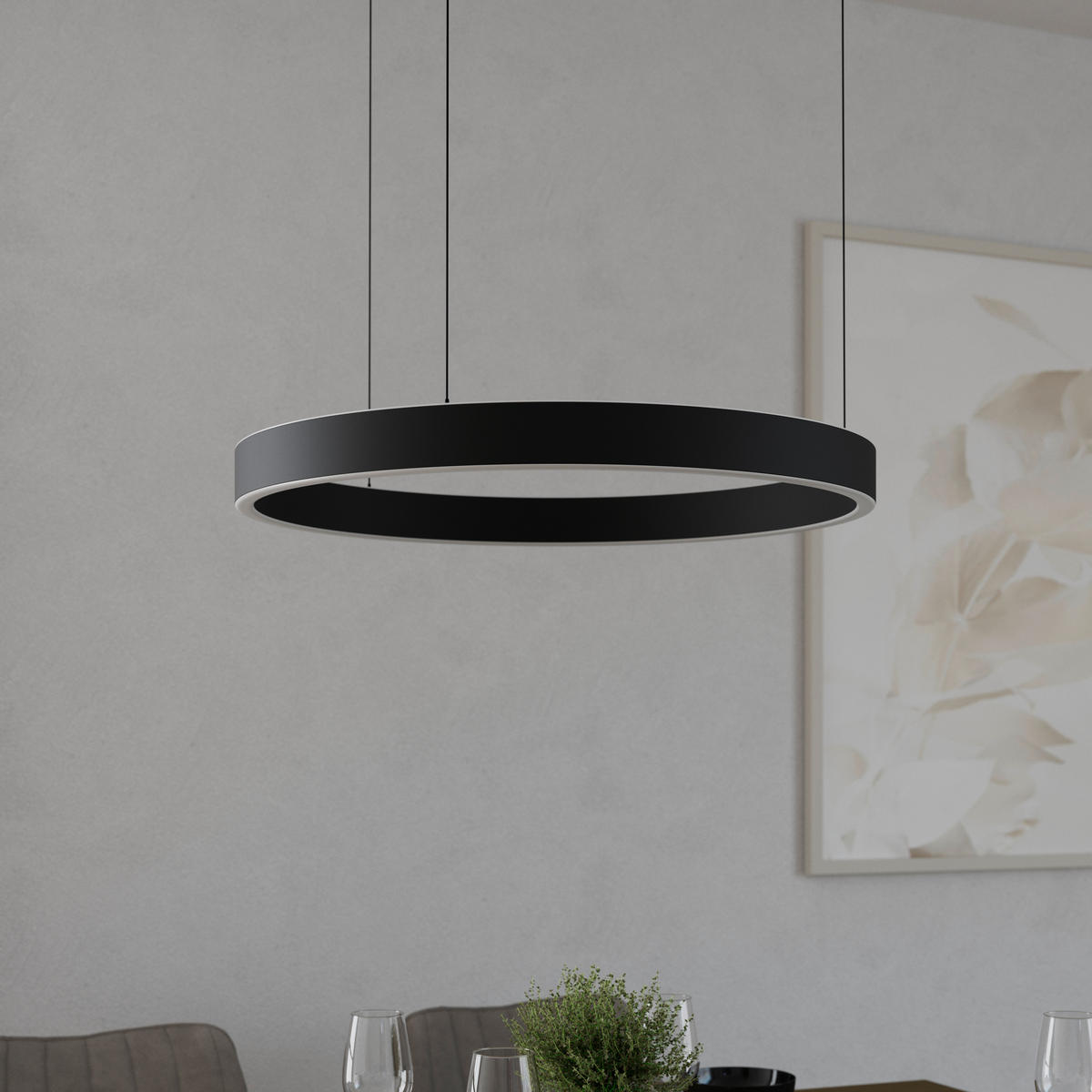 LED-HÄNGELEUCHTE Kent 60/170 cm  - Schwarz, Design, Kunststoff/Metall (60/170cm) - Dieter Knoll