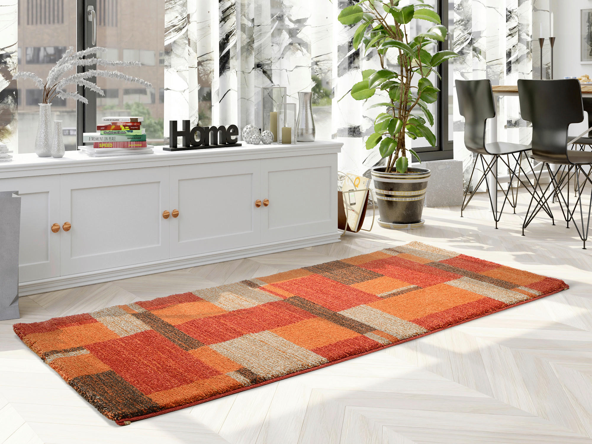LÄUFER 80/250 cm Palazzo Bloc  - Terracotta, Design, Textil (80/250cm) - Novel