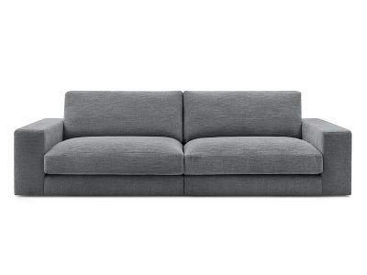3-SITZER-SOFA LEONARD Struktur Dunkelgrau  - Dunkelgrau/Schwarz, MODERN, Kunststoff/Textil (234/77/109cm)