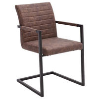 ARMLEHNSTUHL  in Stahl  - Schwarz/Braun, Design, Textil/Metall (54/86/63cm) - Livetastic