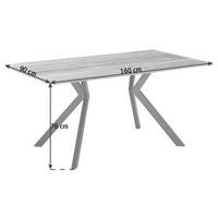 ESSTISCH Nussbaum massiv rechteckig Schwarz, Nussbaumfarben  - Nussbaumfarben/Schwarz, KONVENTIONELL, Holz/Metall (160/90/76cm) - Venda