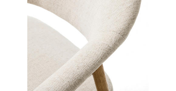 ARMLEHNSTUHL   Chenille  - Sandfarben/Eichefarben, KONVENTIONELL, Holz/Textil (63/81/63cm) - Ambia Home