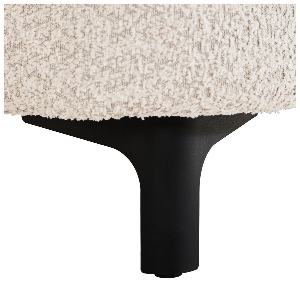 HOCKER in Textil Elfenbein  - Elfenbein/Schwarz, KONVENTIONELL, Textil/Metall (99/46/77cm) - Carryhome