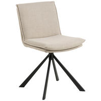 STUHL  Sitzfläche 360° drehbar Webstoff  - Beige/Schwarz, Design, Textil/Metall (47/85/59cm) - P & B