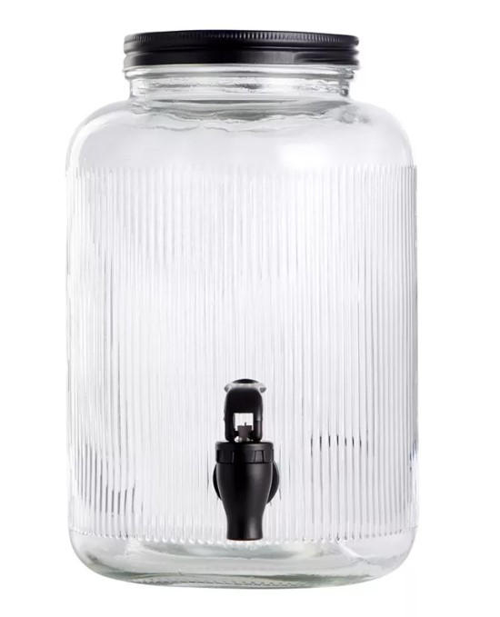 DRYCKESBEHÅLLARE  - svart/transparent, Basics, metall/glas (4l) - Novel