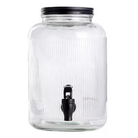 DRYCKESBEHÅLLARE  - svart/transparent, Basics, metall/glas (4l) - Novel