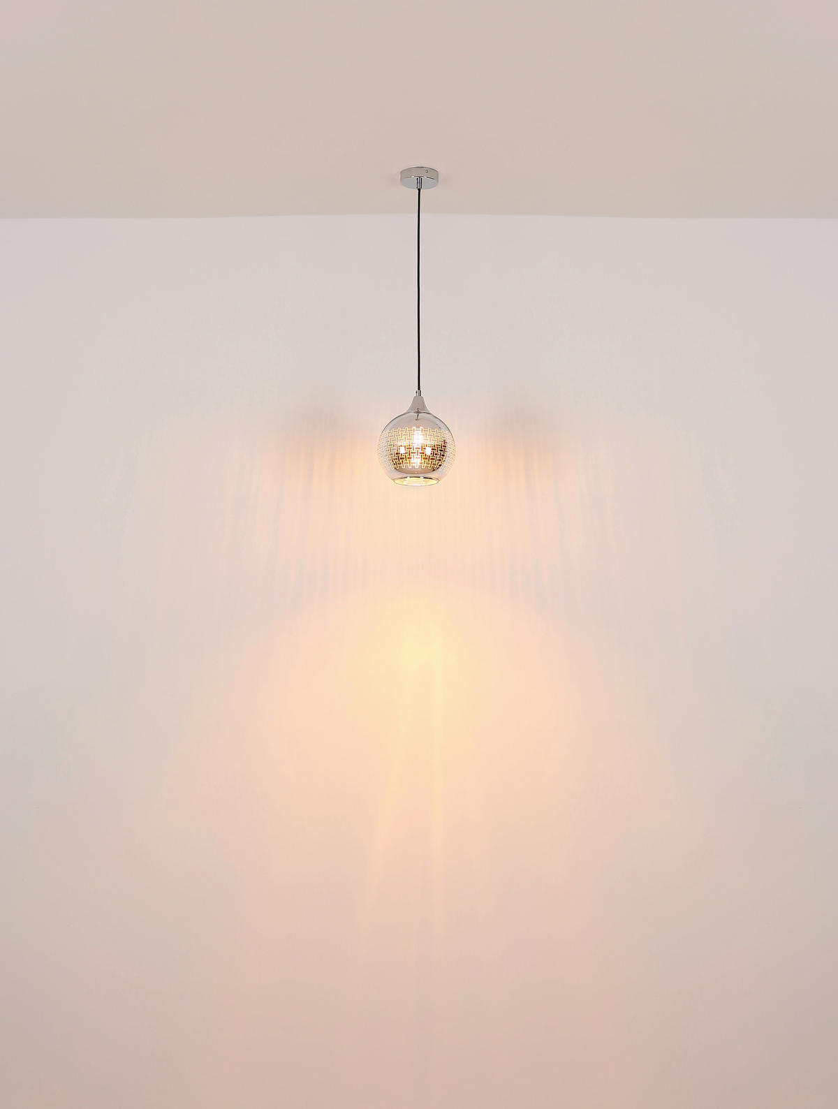 HÄNGLAMPA LOURDES 25/131 cm  - vit/kromfärg, Basics, metall/glas (25/131cm) - Globo