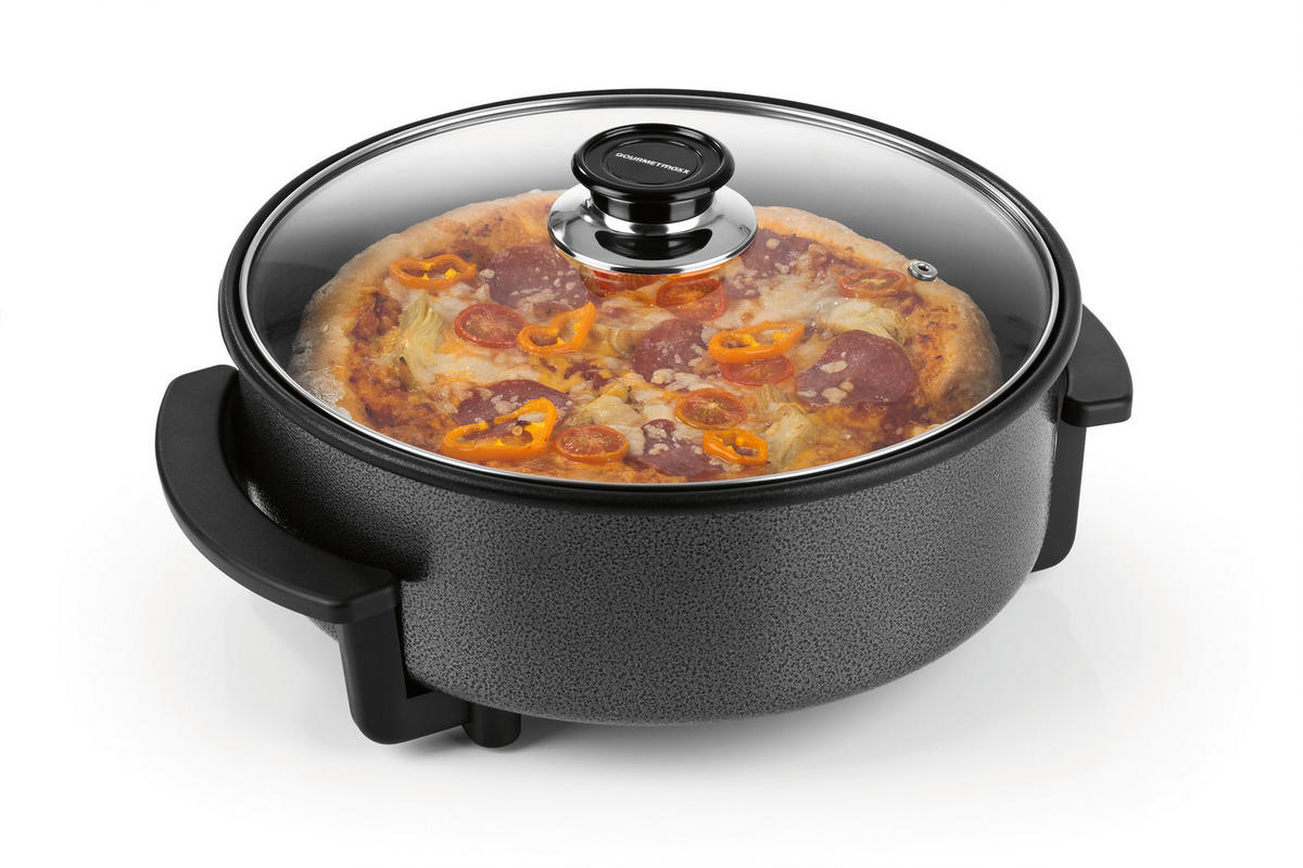 ELEKTRISCHE PFANNE GOURMETmaxx  - Schwarz, Basics, Glas/Kunststoff (34/32/18cm)