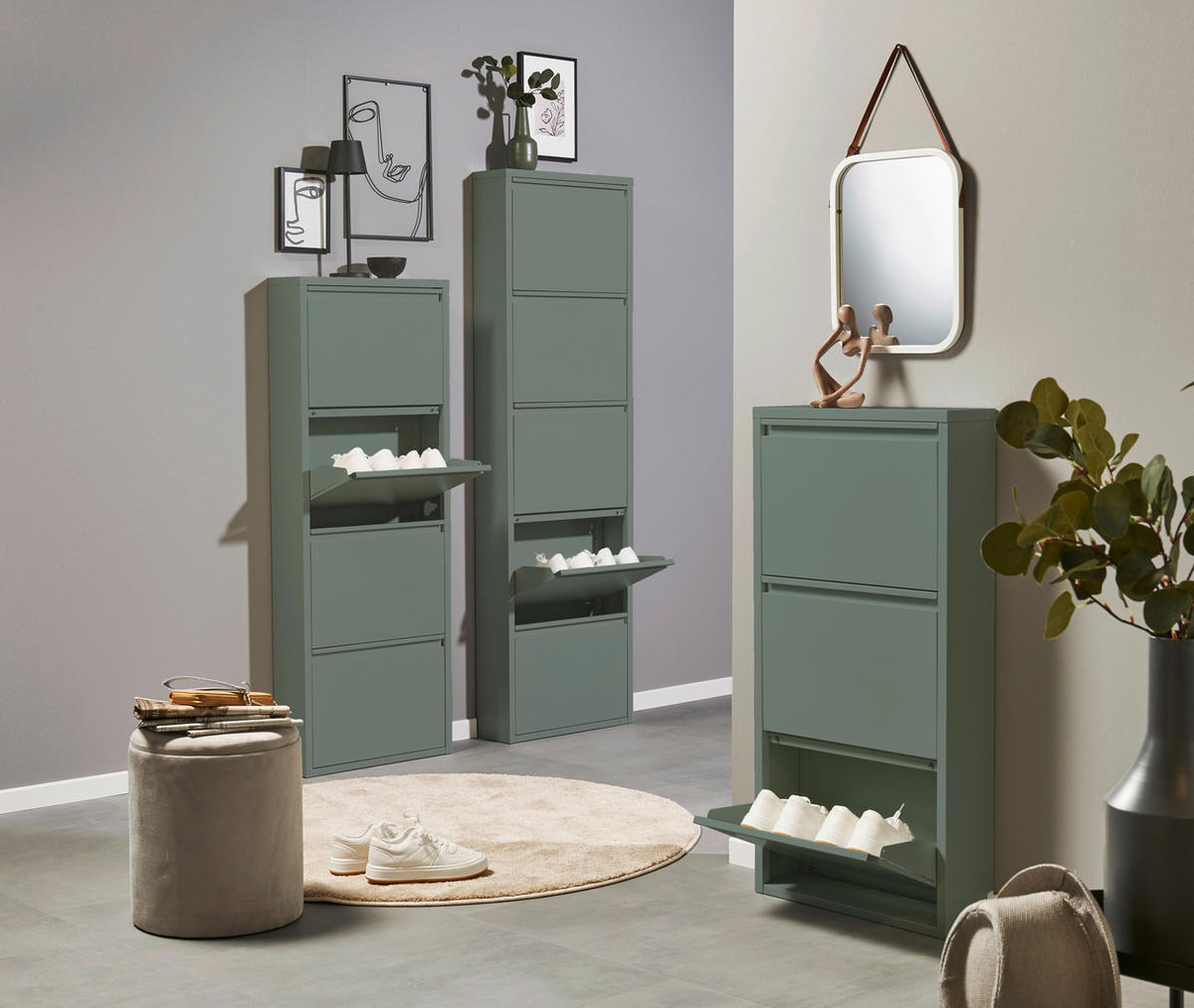 SCHUHKIPPER  in 51/170/16 cm  - Salbeigrün, MODERN, Metall (51/170/16cm) - Boxxx