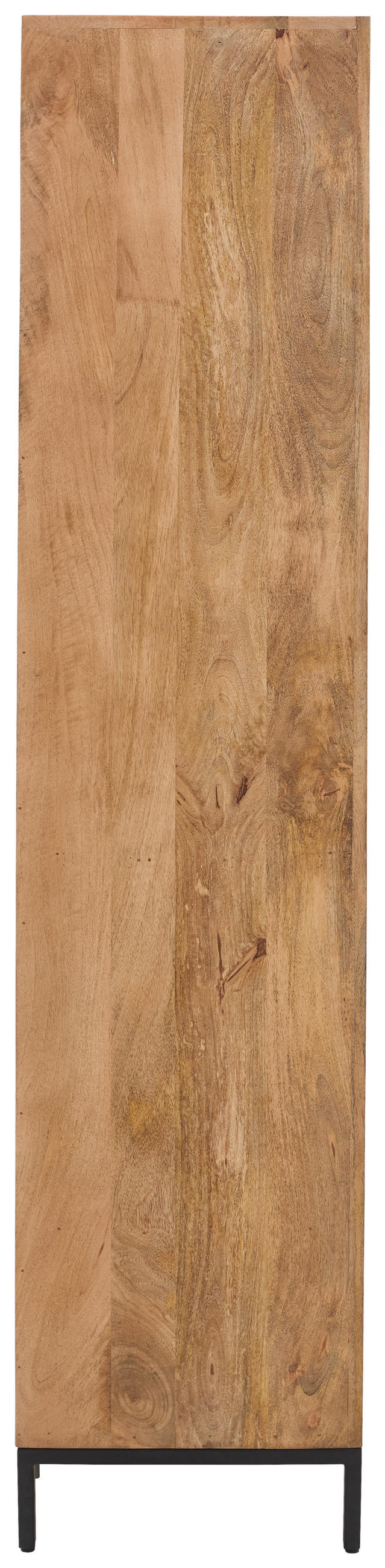 VITRINE in furniert, massiv Mangoholz   - Schwarz/Naturfarben, KONVENTIONELL, Glas/Holz (56/184/42cm) - Livetastic