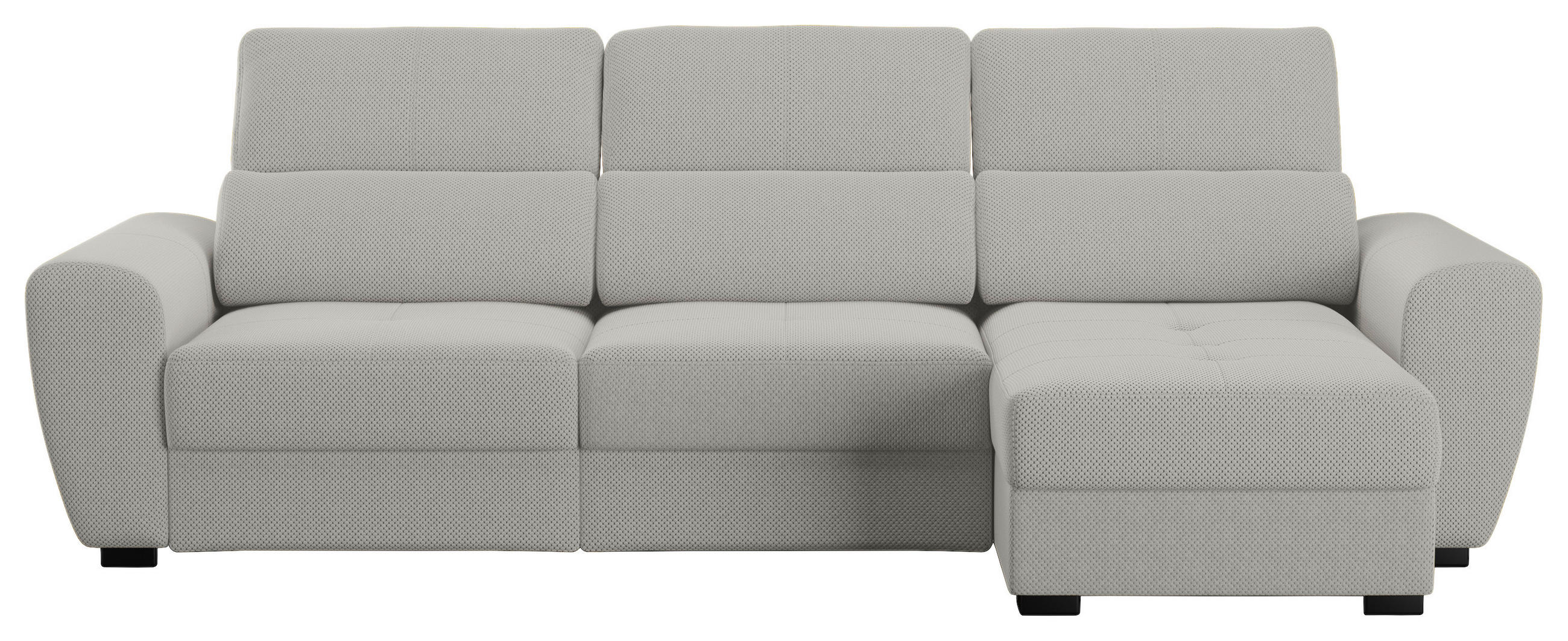 ECKSOFA in Velours Sandfarben  - Sandfarben/Schwarz, Konventionell, Kunststoff/Textil (285/177cm) - MID.YOU