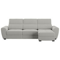 ECKSOFA in Velours Sandfarben  - Sandfarben/Schwarz, Konventionell, Kunststoff/Textil (285/177cm) - MID.YOU