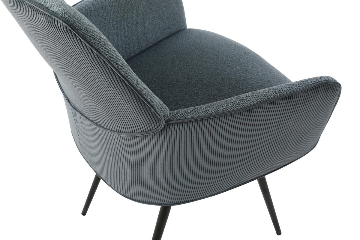 STOLICA S NASLONOM ZA RUKE  plava  metal, tekstil      - plava/crna, Design, metal/tekstil (60/86/62cm)