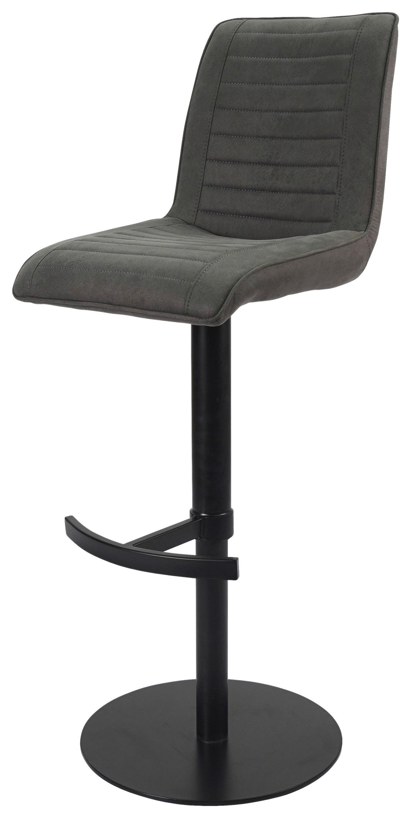 BARHOCKER in Metall, Textil Schwarz, Dunkelgrau  - Dunkelgrau/Schwarz, MODERN, Textil/Metall (42/110/52cm) - Novel