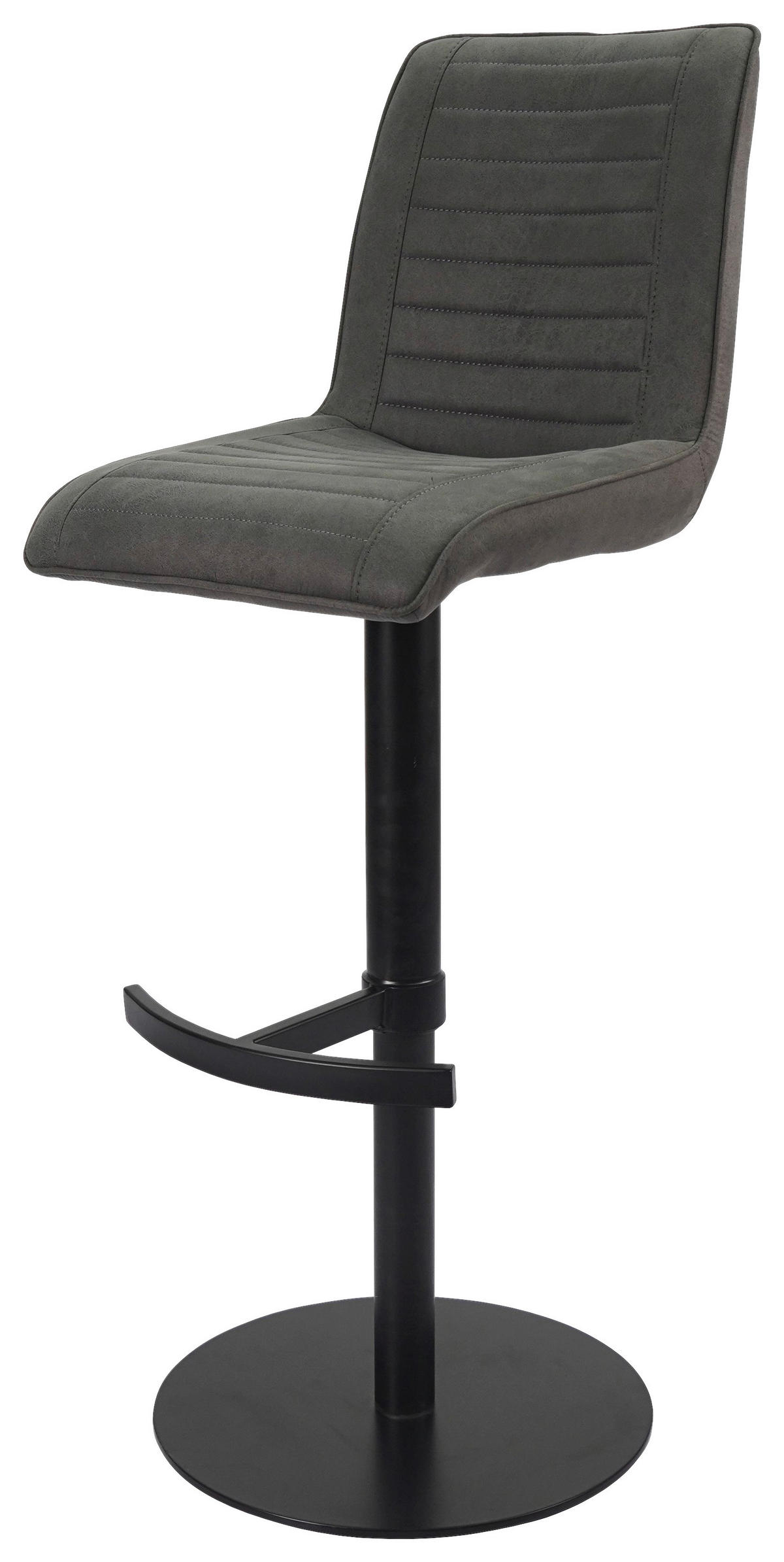 BARHOCKER in Metall, Textil Schwarz, Dunkelgrau  - Dunkelgrau/Schwarz, MODERN, Textil/Metall (42/110/52cm) - Novel