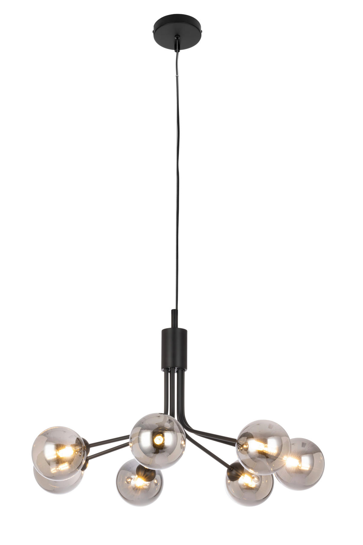 HÄNGLAMPA Widnes 65/150 cm  - mörkgrå, Design, metall/glas (65/150cm) - Novel