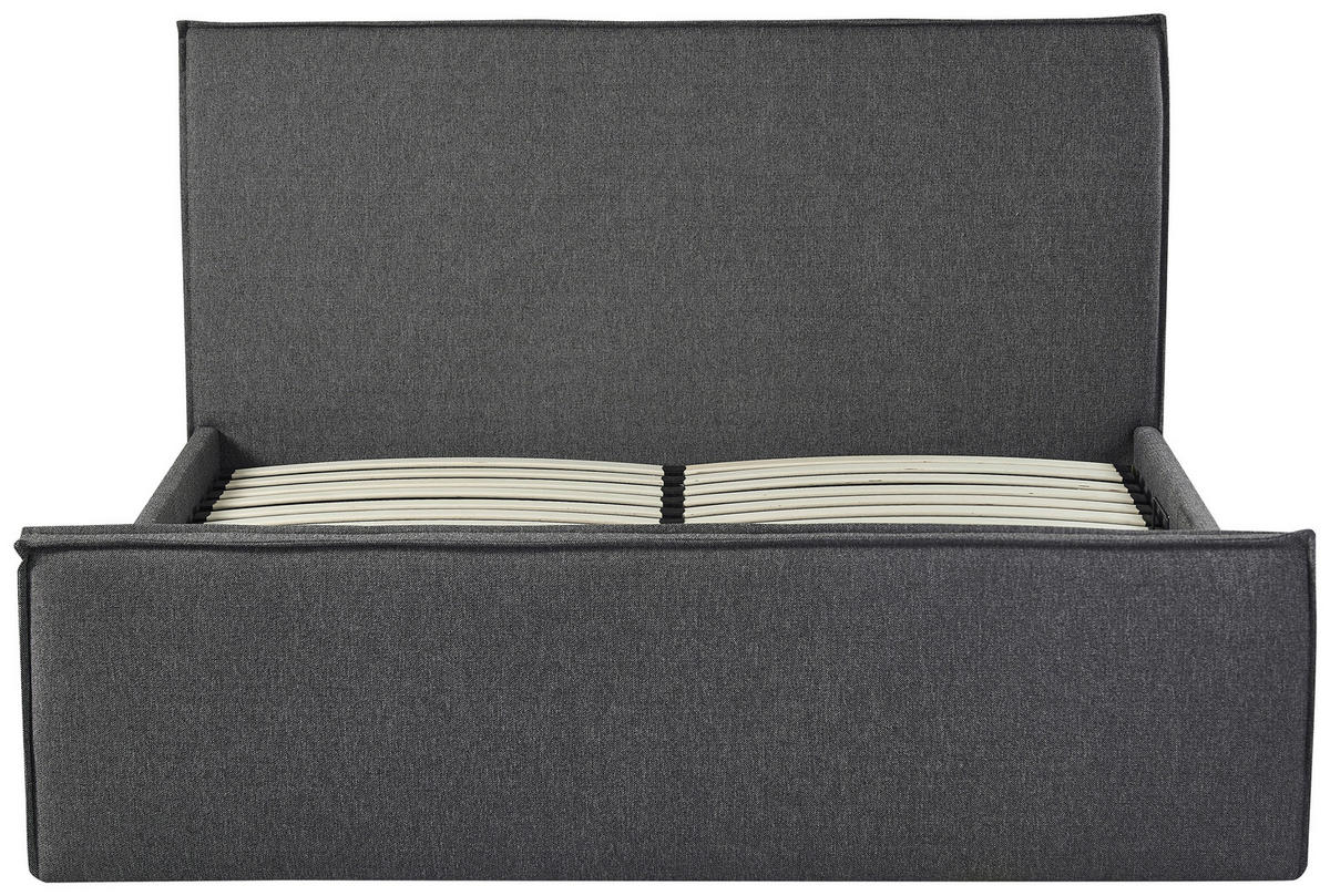 POLSTERBETT Lattenrost, Bettkasten Grau 180/200 cm  - Schwarz/Naturfarben, MODERN, Holz/Kunststoff (180/200cm) - Livetastic