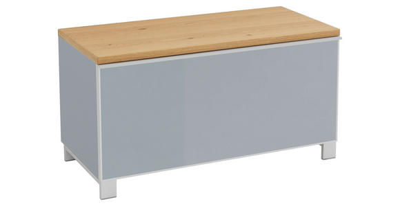 GARDEROBENBANK  in 84/45/40 cm  - Eichefarben/Silberfarben, Design, Glas/Holz (84/45/40cm) - Novel
