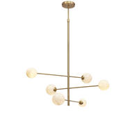 HÄNGELEUCHTE Carrara Globus 99/142 cm   - Goldfarben/Weiß, Basics, Glas/Metall (99/142cm) - It's about Romi