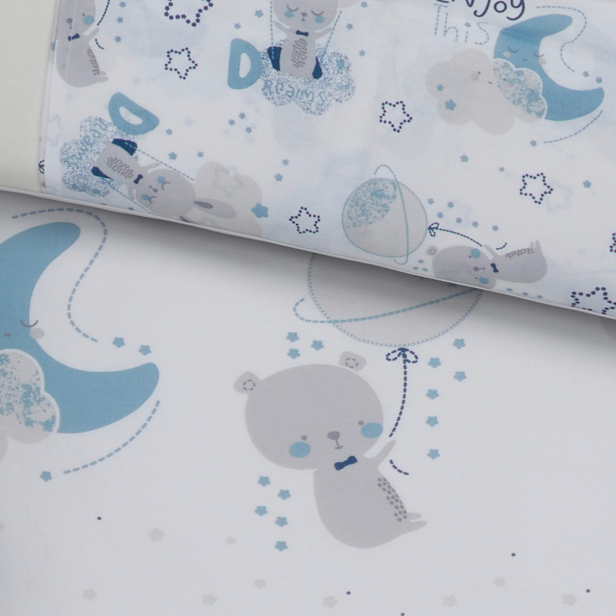 BABYBETTWÄSCHE 80/80 cm  - Blau/Grau, Basics, Textil (80/80cm) - Avelia